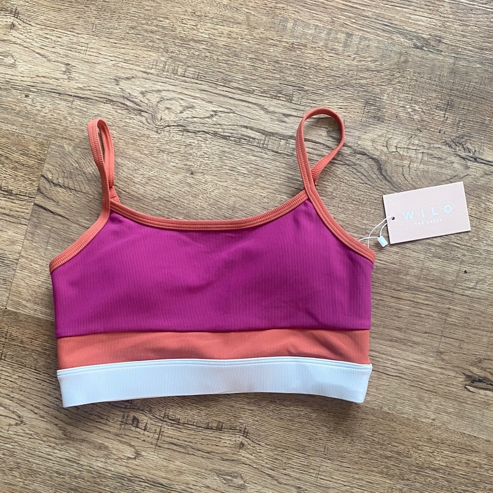Wilo Rib Strappy Sports Bra Womens Small